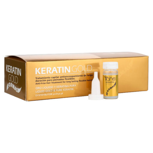 Ampułki z keratyną do stylizacji włosów Tahe Keratin Gold 10 x 10ml