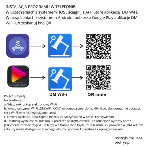Kamera Trychologiczna Tahe instrukcja instalacja