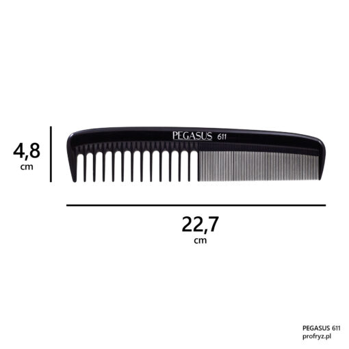 Profesjonalny grzebień fryzjerski Pegasus Barber 611 100% kauczuk
