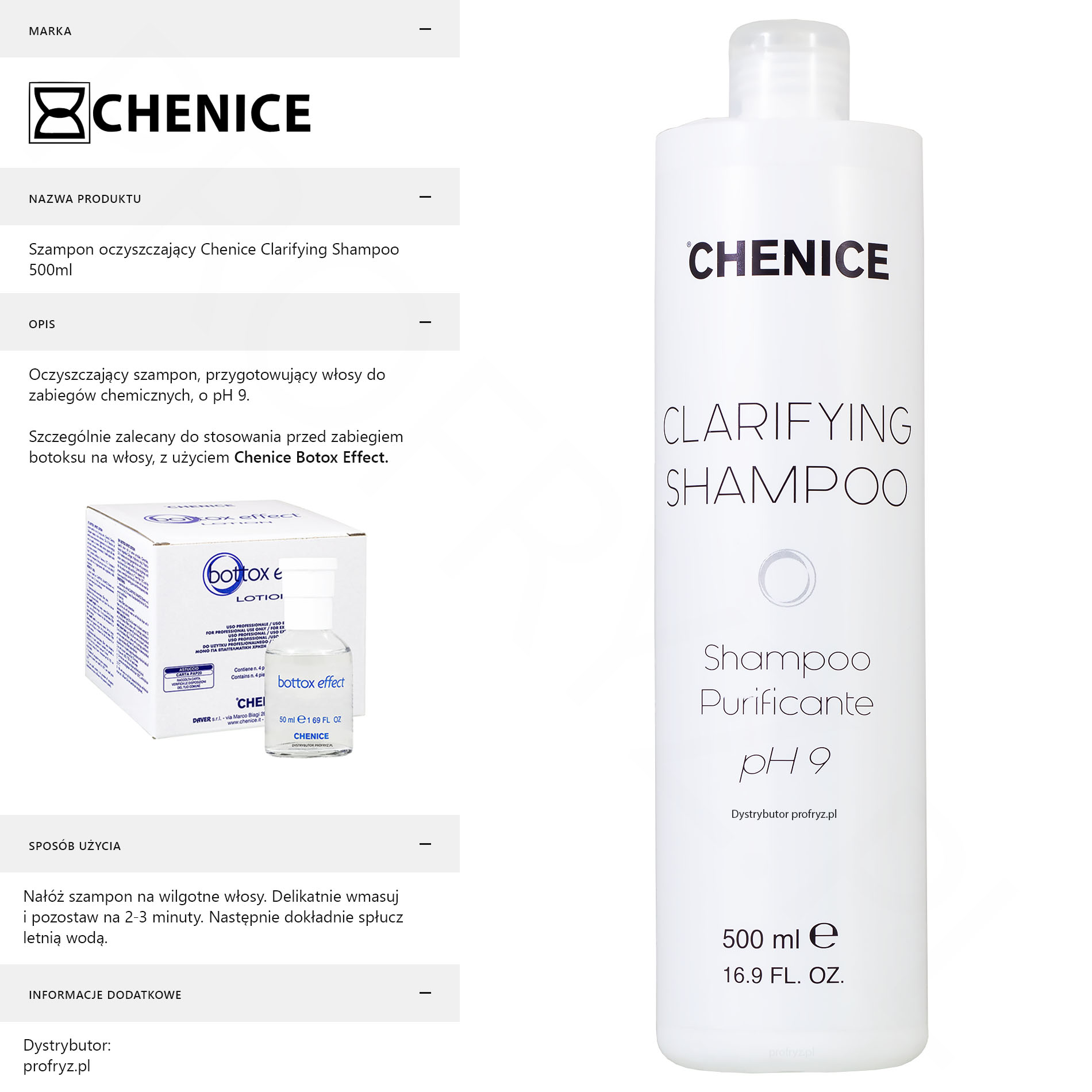 Szampon oczyszczający Chenice Clarifying 500ml Szampon oczyszczający Chenice Clarifying 500ml