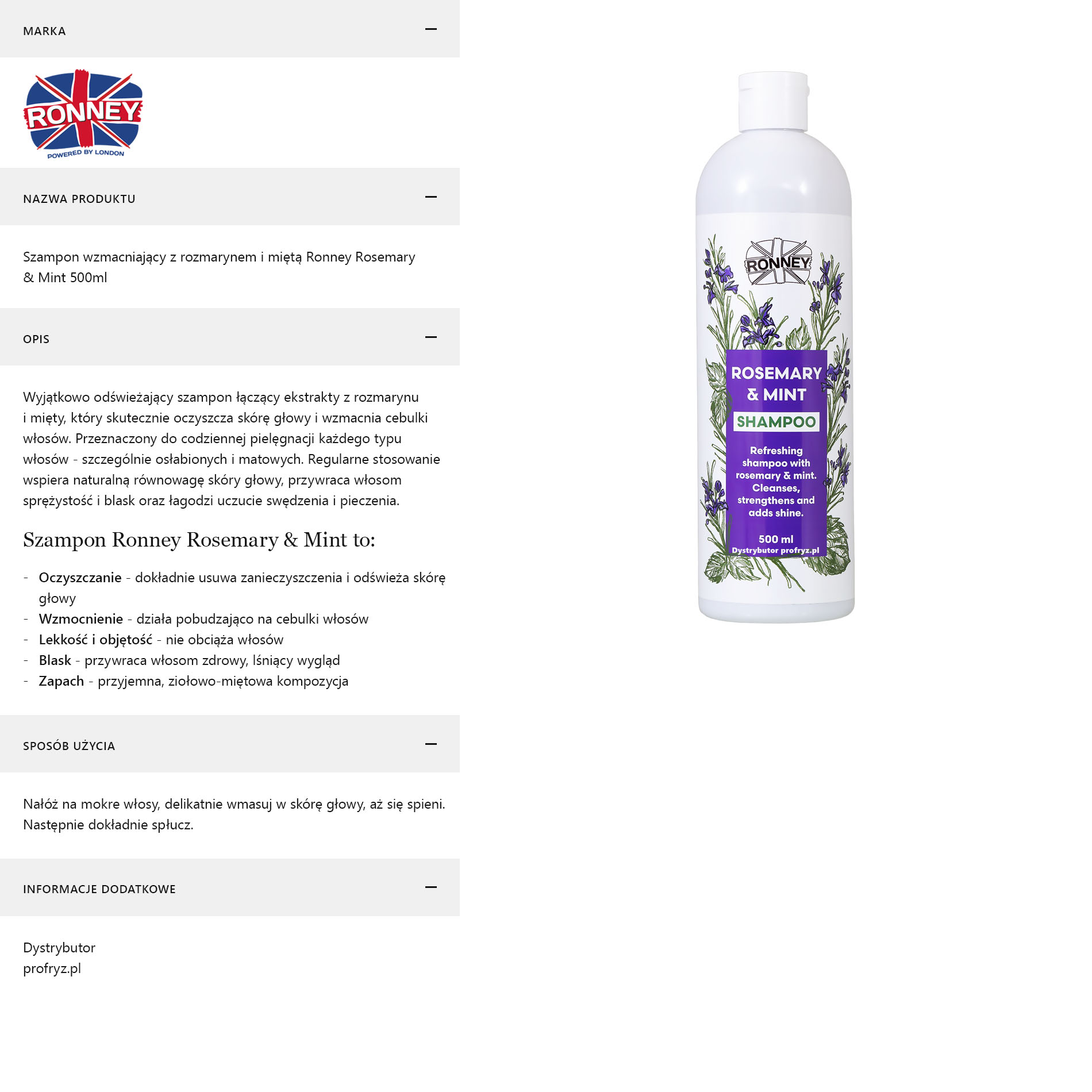 Szampon wzmacniający Ronney Rosemary & Mint Szampon wzmacniający Ronney Rosemary & Mint